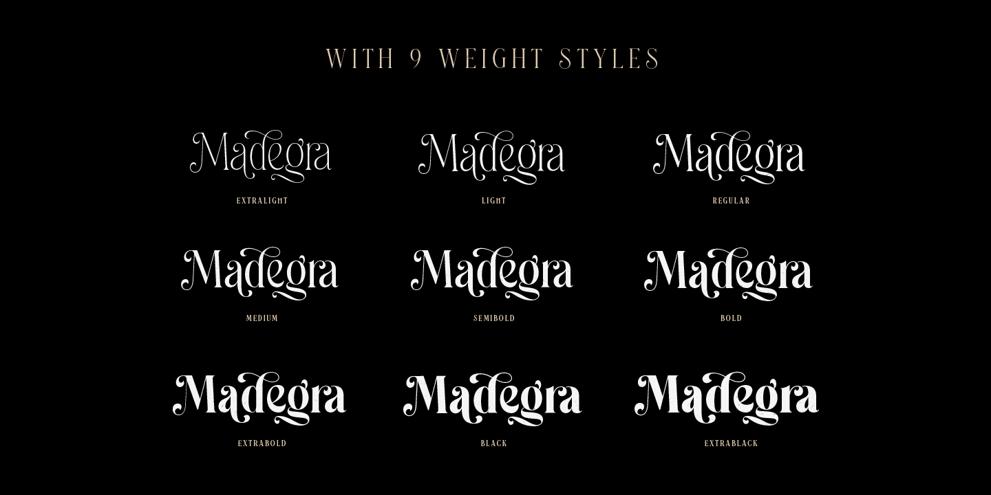 Пример шрифта Madegra Light
